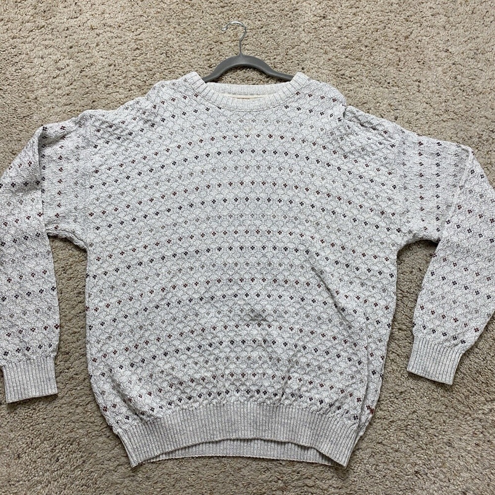 St John's Bay Sweater Men's Xl Tall Multi Color Knit Pattern Chunky Vintage